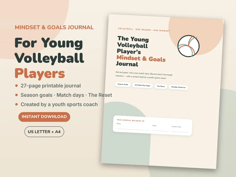 Volleyball Journal, printable