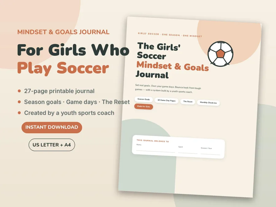 Girls' Soccer Journal, printable