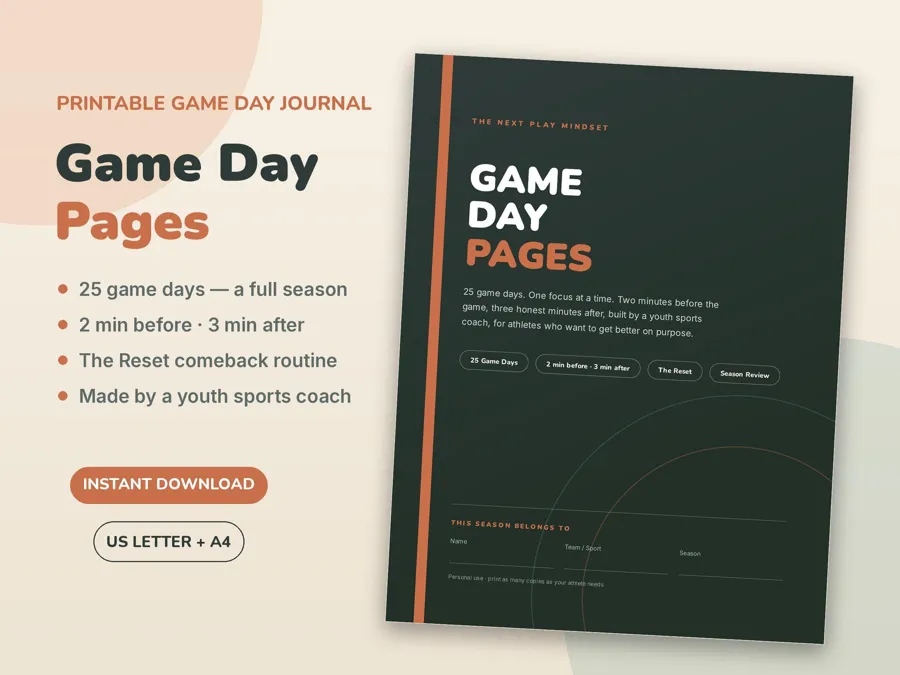 Game Day Pages, printable