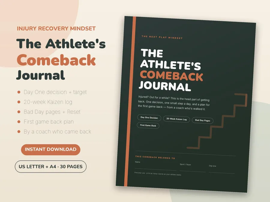 The Athlete's Comeback Journal, printable